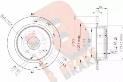 R BRAKE 78rbd22071 -  Тормозной диск